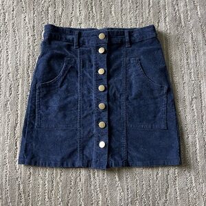 Altar’d State Navy Corduroy Skirt